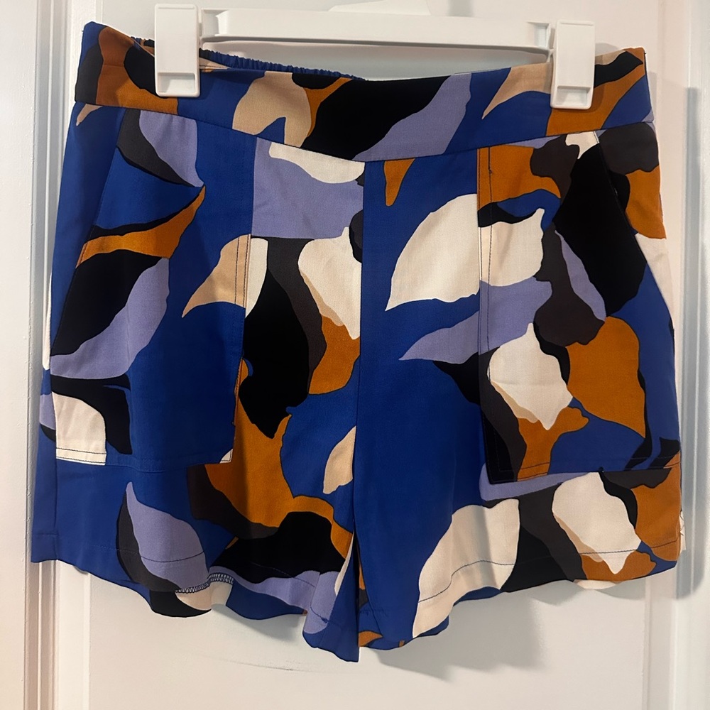Nine West Printed Blue Multi-Color Women's Shorts- NWT